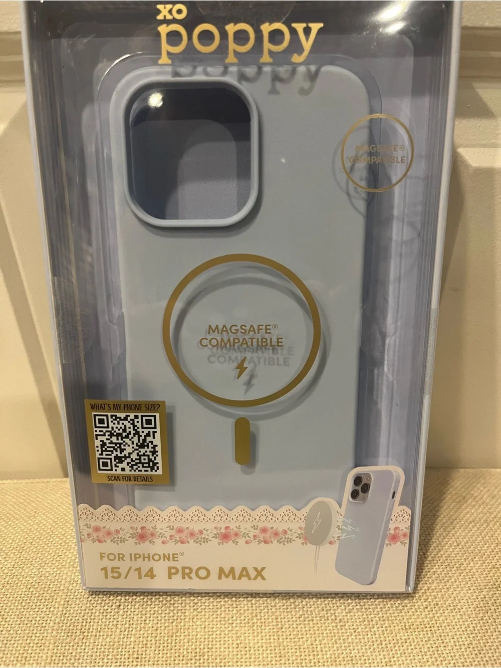NWT XO POPPY Light Blue MagSafe-Compatible Case for iPhone 15/14 Pro Max